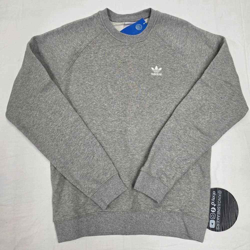 Adidas Essential Crewneck Sweatshirt Heathered Gray IM4537 Men's Size Medium